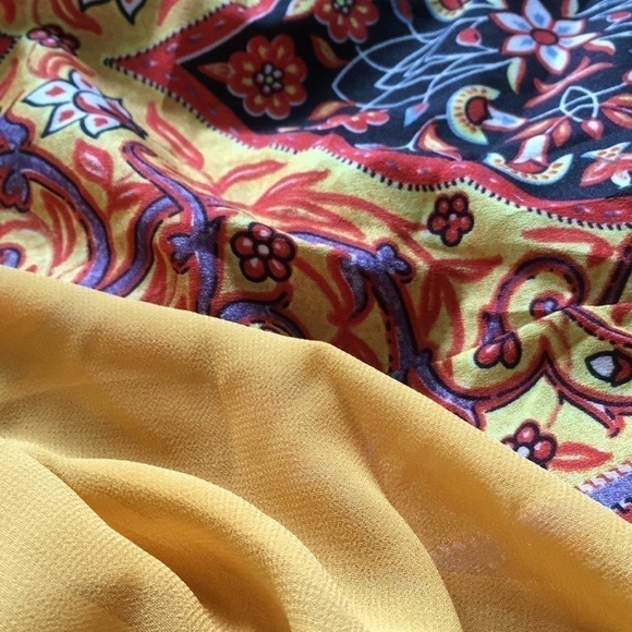 MISSLOOK Dress Yellow & Orange Beaded neck Large - Picture 11 of 13